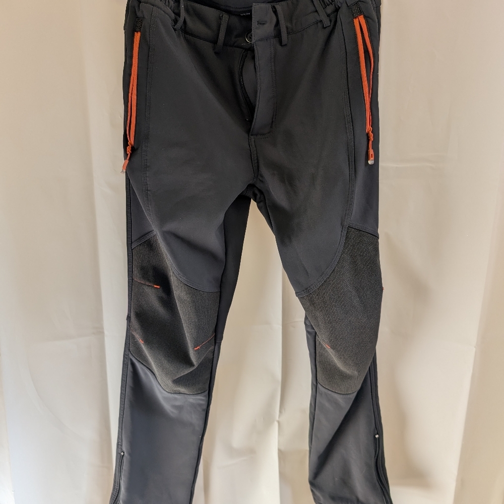 Men's Black and Orange Pants